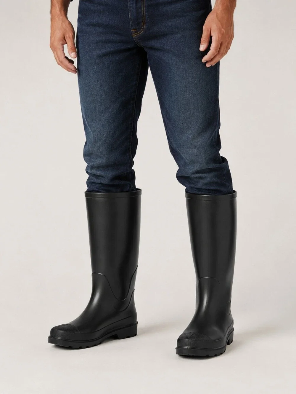 George Rain Work Boots Size 8 Black Waterproof Steel Shank Slip Resistant NWT